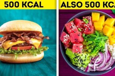 HEALTHY FOOD VS. FAST FOOD || 32 YUMMY RECIPES AND FUNNY SITUATIONS ABOUT FOOD