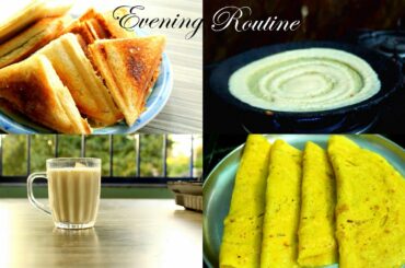 எனது ஈவினிங் ரொட்டீன்|My 300th Video|Evening Snacks Redbeans Sandwich|Badam Milk|Healthy dosa