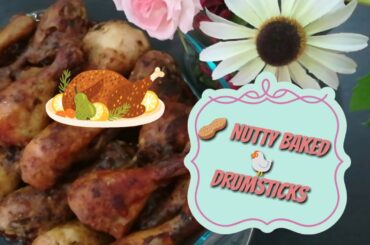 Nutty Baked Chicken Drumsticks/diet food/healthy recipes/Baked drumsticks with peanut butter/