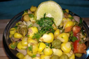 Sweet corn green chana chaat||Recipe in telugu ||healthy snack||