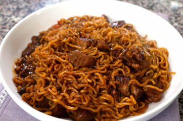 Jjapaguri with steak (aka "Ram-don" from the movie Parasite) 짜파구리