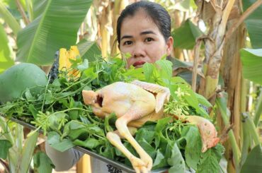 Cooking Natural Vegetable Soup Around Home | Healthy Vegetable With Chicken Cooking |Khmer Food TV