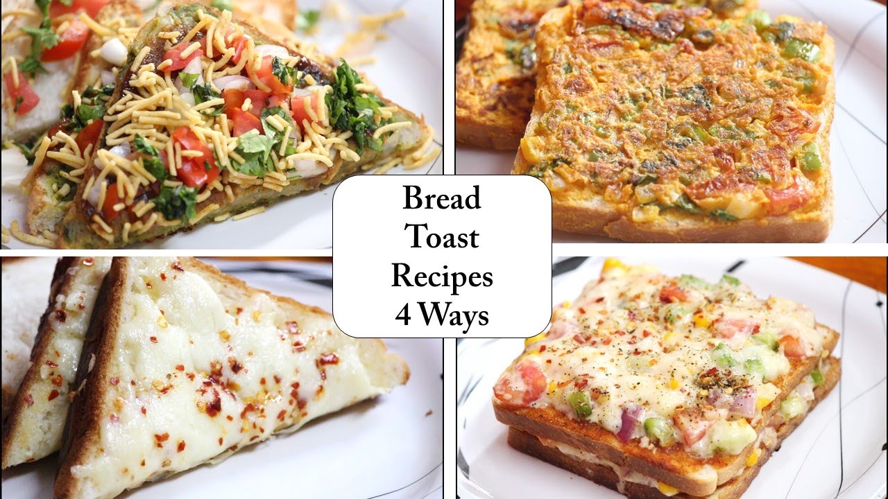 Bread Toast Recipes 4 Ways – Breakfast Recipes- Snack Recipes- Besan toast- Aloo Toast-Pizza Toast Bread Toast Recipes 4 Ways - Breakfast Recipes- Snack Recipes- Besan toast- Aloo Toast-Pizza Toast