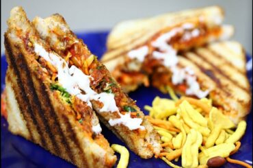 Cheesy and Crispy Misal Sandwitch | मिसळ सँडविच | Street Food Recipe | Sprouts Sandwich | Madhura