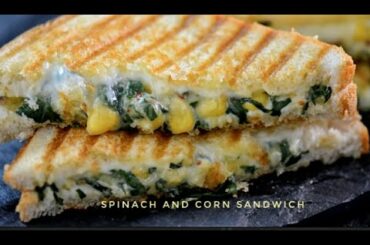 Spinach And Corn Sandwich Recipe | Spinach And Cheese Corn Sandwich | Sandwich Recipe - Reena Ki Ras