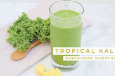 Simple + Healthy Tropical Kale Smoothie! [Under 5 Minutes Recipe]