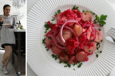My Red Salad Recipe - Potatoes Cabbage Apples - Heghineh Cooking Show