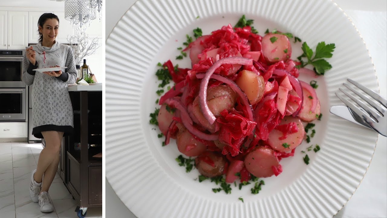 My Red Salad Recipe – Potatoes Cabbage Apples – Heghineh Cooking Show My Red Salad Recipe - Potatoes Cabbage Apples - Heghineh Cooking Show