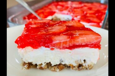 Strawberry Pretzel Salad Recipe/ Strawberry dessert