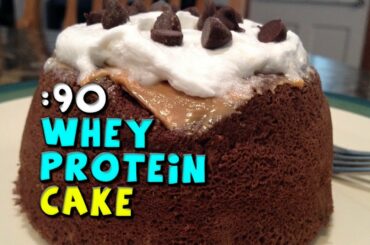 :90 Second PROTEIN Whey Cake Recipe! (3g Fat/32g Protein)
