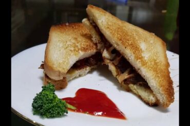 ||Beef Cheesy Sandwich recipes|| বিফ চিজি স্যান্ডুইচ || Easy food recipe in 3 minutes||