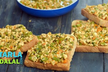 Open Paneer Masala Toast ( Healthy Breakfast )by Tarla Dalal