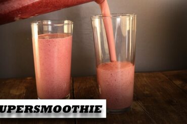 SUPER HEALTHY Blueberry Vegan Protein Smoothie