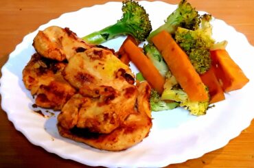 High Protein, Low Calorie Dinner | Grilled Chicken with Sauteed Broccoli and Carrot