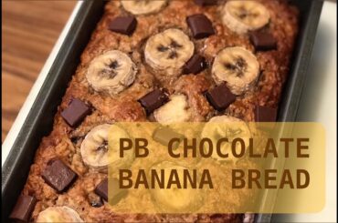 Healthy Peanut Butter Chocolate Banana Bread Recipe (Gluten Free)
