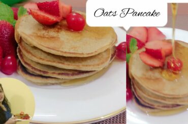 Cafe Style 100% Oats Pancake 🥞 / eggless and without Maida/ Healthy Breakfast English Subtitles