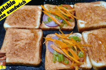 Vegetable Cheese Sandwich Recipe | Kids Lunch Box | Cheese Sandwich | Village Traditional Food