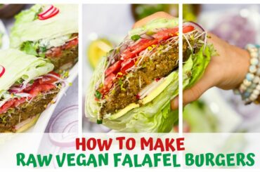 FALAFEL BURGER RECIPE in REAL-TIME • RAW VEGAN • HEALTHY FOOD