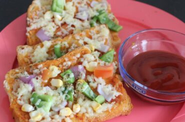Bread pizza on tawa/ quick and easy bread pizza/kids snack recipe/pizza without oven