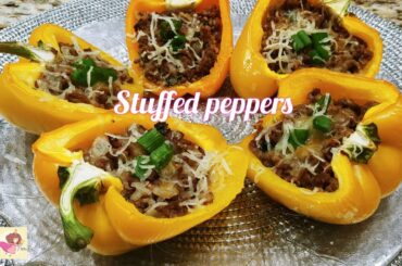 Easy stuffed peppers recipe without rice. Bake for 20 min and dinner is ready!