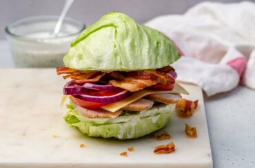 Turkey BLT “Sandwich” aka Crispy Lettuce Buns + Homemade Ranch Recipe