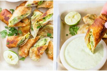 Avocado Egg Rolls with Vegan Cilantro Ranch | Vegan Party Snacks | This Savory Vegan