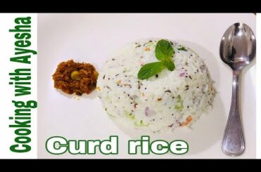 CURD RICE/ south indian traditional dish curd rice recipe..just like restaurant --light and simple..