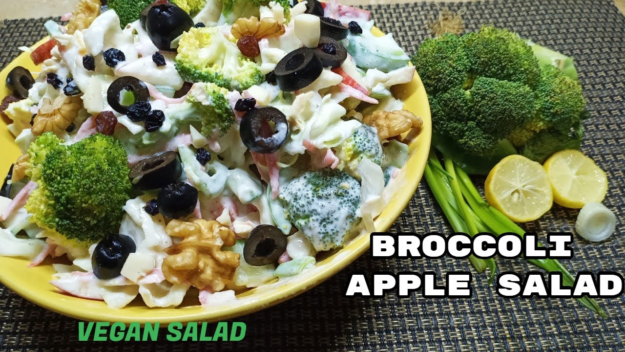 BROCCOLI APPLE SALAD|Healthy Vegan Salad|Lunch Time Salad | COOK WITH MONA BROCCOLI APPLE SALAD|Healthy Vegan Salad|Lunch Time Salad | COOK WITH MONA