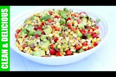 CORN SALAD WITH TOMATOES + AVOCADO | healthy summer salad