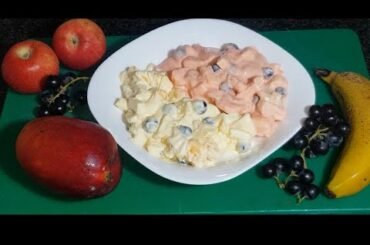 HEALTHY CREAM FRUITS SALADS RECIPE |ZAINI'S KITCHEN
