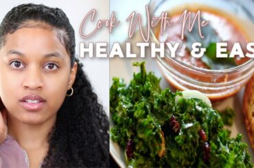 COOK WITH ME ON A BUDGET! Quick Kale Salad & Thai Basil Tomato Soup (HEALTHY & TASTY)|ft. Dossier
