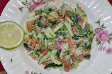 স্যালাড দই দিয়ে  : Healthy Salad Recipe with yogurt how to prepare like a pro like greek style   👌