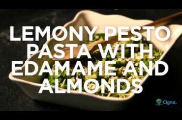Lemony Pesto Pasta with Edamame & Almonds | Healthy Recipes for Runners | runDisney with Cigna