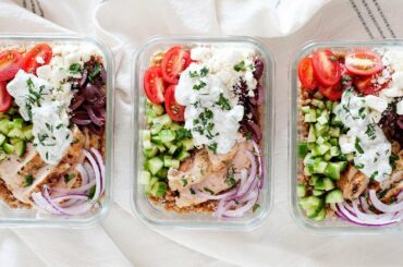 Mediterranean Chicken Farro Bowls | Healthy Meal Prep Idea