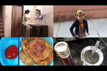 Hindi vlog.Daily morning routine. बच्चो के लिये healthy ओर Yummy recipe.पालक पूरी recipe.