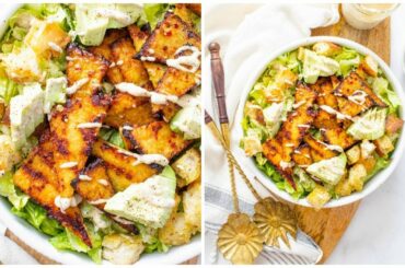Grilled Tempeh Vegan Caesar Salad | This Savory Vegan