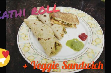 Kathi Roll with Paneer | Veggie Sandwich | Kid's Tiffin Ideas | Mix Veg