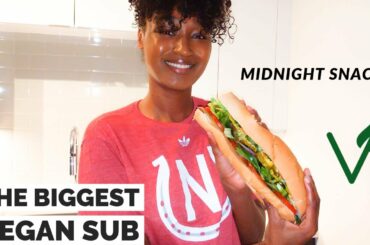 HUGE Vegan Sub Sandwich| Lunch Idea With Ingredients (meat-free, dairy-free substitutions)