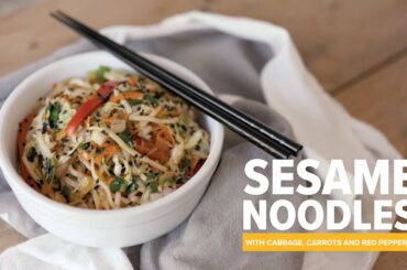 Healthy Recipes | Sesame Noodles with Cabbage, Carrots and Red Peppers