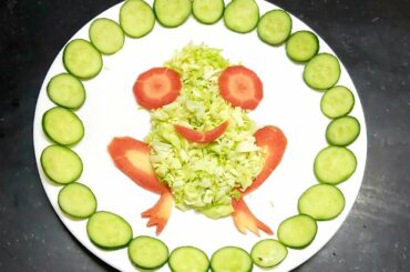 Salad decoration ideas for school students by neelamkirecipes||how to make frog in plate
