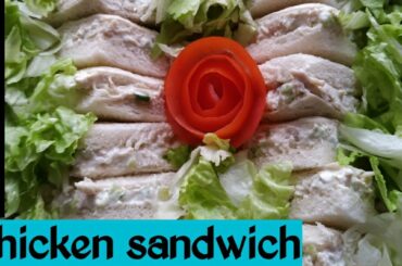 Yummy chicken sandwich with English sub/Easy chicken recipe/lunch box idea/party food/ party platter