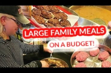 LARGE FAMILY MEALS ON A BUDGET | Low Carb Hamburger Steaks and Mushroom Gravy STOVE TOP RECIPE!