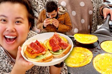 BREAKFAST MUKBANG 먹방 HOW TO COOK THE BEST EGG BACON SANDWICH + AVOCADO TOAST RECIPE EATING SHOW!