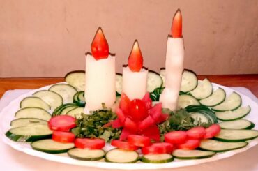 Beautiful Candle Carving, Vegetable Candle, Beautiful salad Design, Super Salad Decoration Art Ideas