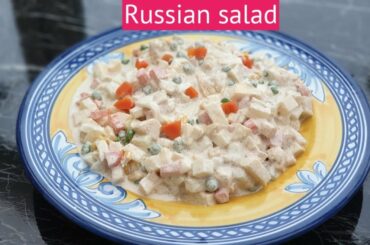 Russian salad recipe quick and easy party dawat dish  in Alia's kitchen