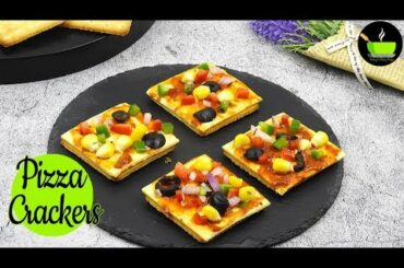 Pizza Crackers | Quick Party Snacks | Cooking Without Fire | No Cook Hostel Recipes
