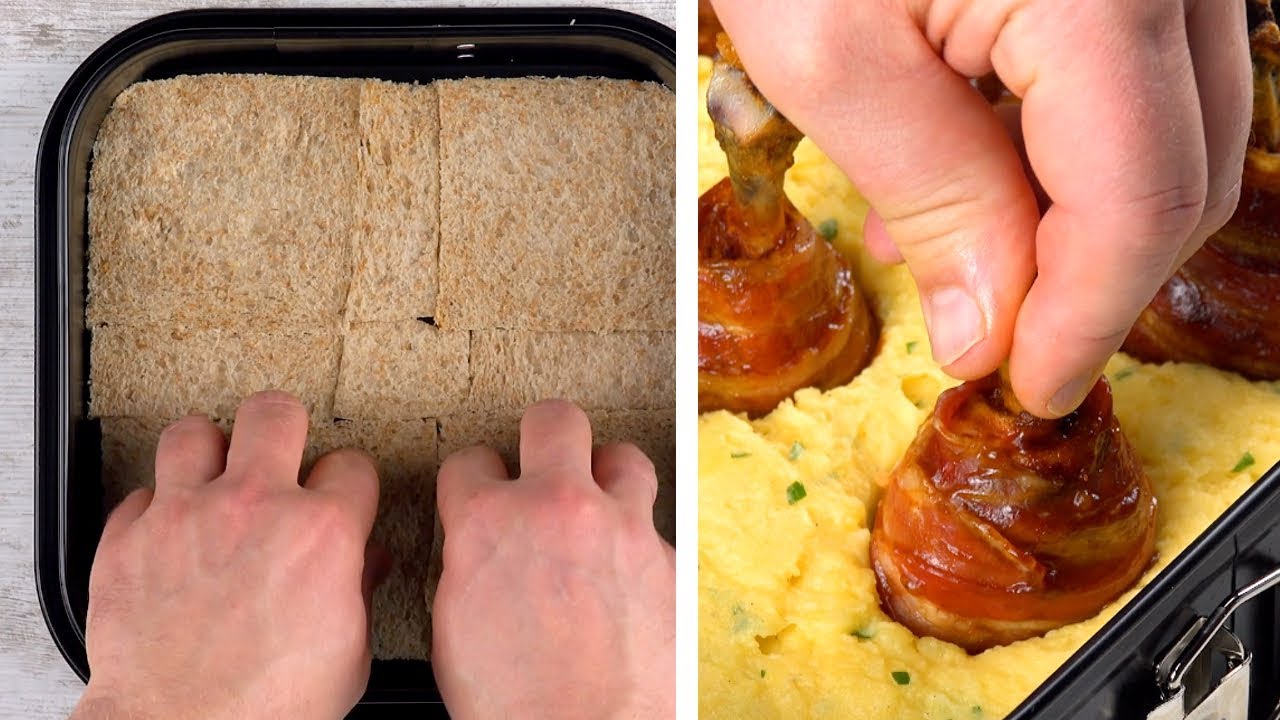 Put 5 Slices Of Bread In The Pan & Cover With Mashed Potatoes Put 5 Slices Of Bread In The Pan & Cover With Mashed Potatoes