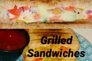 Types of grilled sandwich -Cheese sandwich-Veg grilled sandwich-Spicy vegetable Sandwich