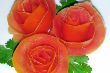 Valentine day special Salad Decorations Ideas | Salad plate Decorations,tomato rose