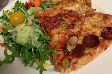 Eating Lunch at work Pasta N' Salad.